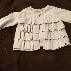 Gymboree Silver 4 tier ruffle sweater worn once